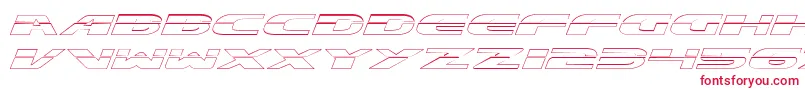 ExcelerateOutline-Schriftart – Rote Schriften auf weißem Hintergrund