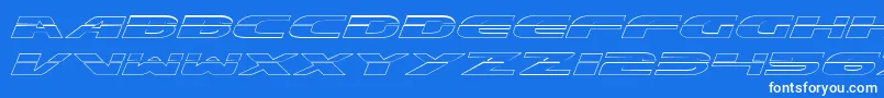 フォントExcelerateOutline – 青い背景に白い文字