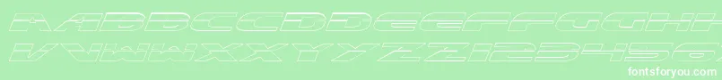 Czcionka ExcelerateOutline – białe czcionki na zielonym tle