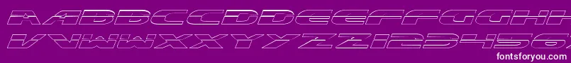 ExcelerateOutline-Schriftart – Weiße Schriften auf violettem Hintergrund