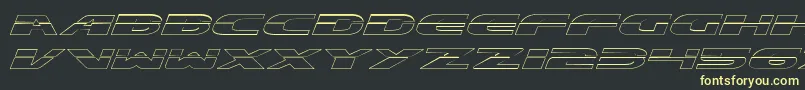 ExcelerateOutline-fontti – keltaiset fontit mustalla taustalla