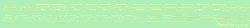 ExcelerateOutline-fontti – keltaiset fontit vihreällä taustalla