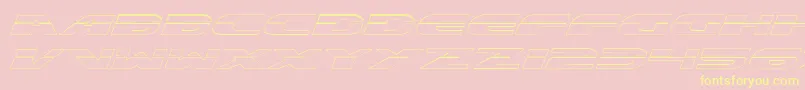 ExcelerateOutline-fontti – keltaiset fontit vaaleanpunaisella taustalla