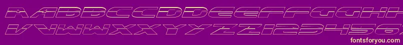 ExcelerateOutline-fontti – keltaiset fontit violetilla taustalla