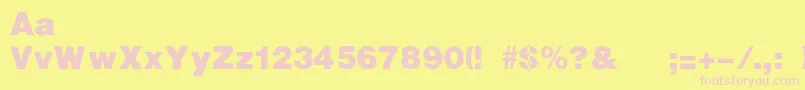 フォントHadawayBlack – ピンクのフォント、黄色の背景