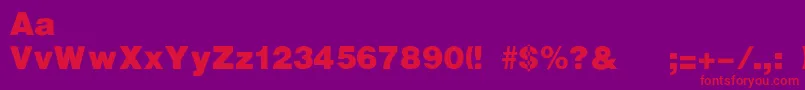 HadawayBlack Font – Red Fonts on Purple Background