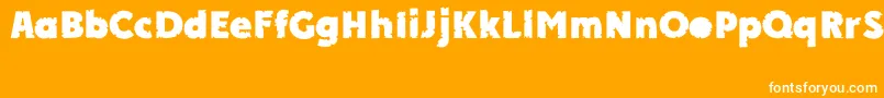 Czcionka APlakatcmplbtdExtrabold – białe czcionki na pomarańczowym tle