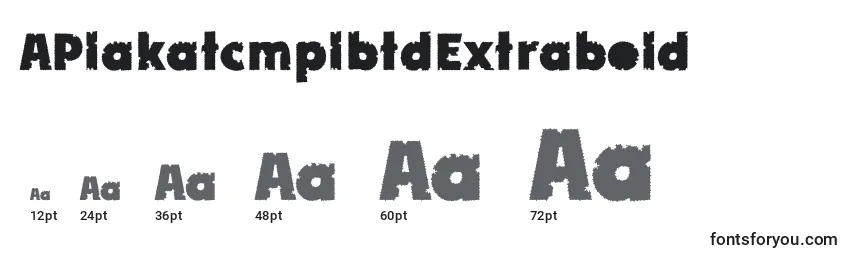 Размеры шрифта APlakatcmplbtdExtrabold