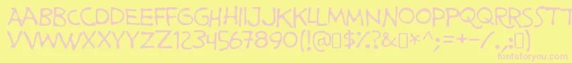 Шрифт PrimeministerofcanadaRegular – розовые шрифты на жёлтом фоне