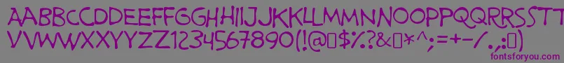 フォントPrimeministerofcanadaRegular – 紫色のフォント、灰色の背景