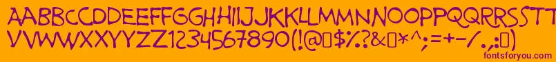 PrimeministerofcanadaRegular-fontti – violetit fontit oranssilla taustalla