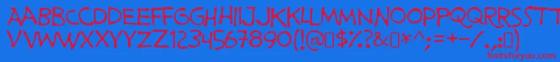 フォントPrimeministerofcanadaRegular – 赤い文字の青い背景