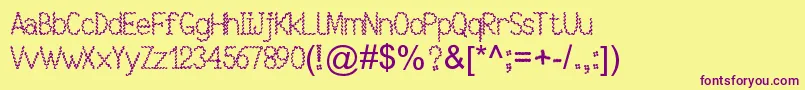 Bymberangiykasfull Font – Purple Fonts on Yellow Background