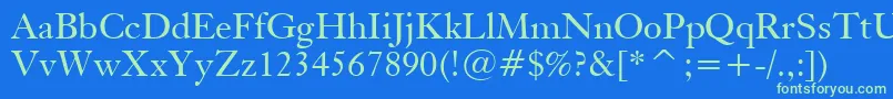 KisBt Font – Green Fonts on Blue Background