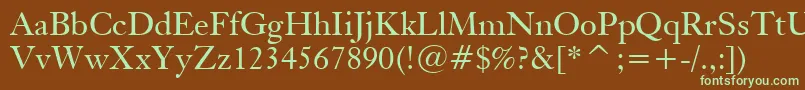 KisBt Font – Green Fonts on Brown Background