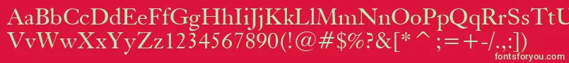 フォントKisBt – 赤い背景に緑の文字