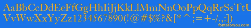 KisBt Font – Orange Fonts on Blue Background