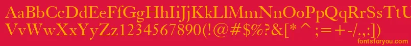 KisBt Font – Orange Fonts on Red Background