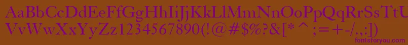 KisBt Font – Purple Fonts on Brown Background