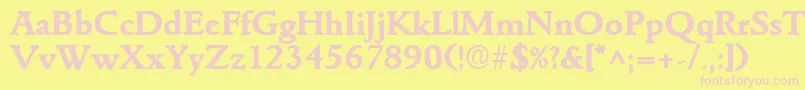 GoudyitalianlhBold Font – Pink Fonts on Yellow Background