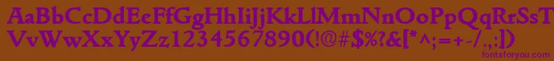 GoudyitalianlhBold Font – Purple Fonts on Brown Background