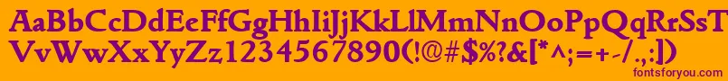 GoudyitalianlhBold Font – Purple Fonts on Orange Background