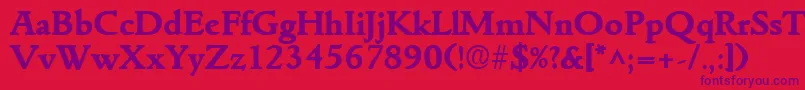 GoudyitalianlhBold Font – Purple Fonts on Red Background