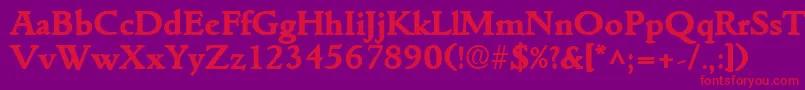 GoudyitalianlhBold Font – Red Fonts on Purple Background