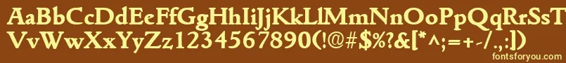 GoudyitalianlhBold Font – Yellow Fonts on Brown Background