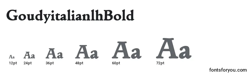 GoudyitalianlhBold Font Sizes