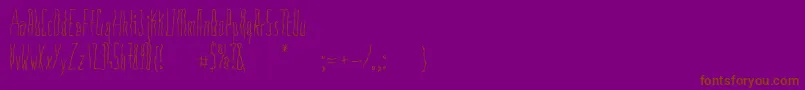 Anoressic-Schriftart – Braune Schriften auf violettem Hintergrund