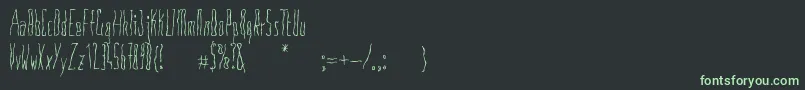 Fonte Anoressic – fontes verdes em um fundo preto