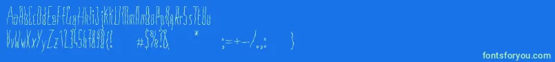 Anoressic Font – Green Fonts on Blue Background