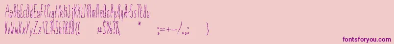 Czcionka Anoressic – fioletowe czcionki na różowym tle