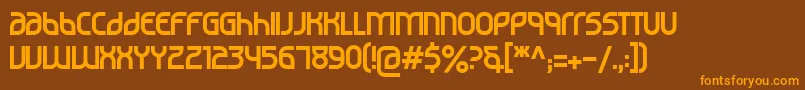 フォントNoviembre29 – オレンジ色の文字が茶色の背景にあります。