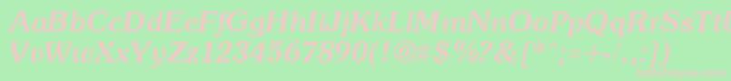 SoutaneBoldItalic Font – Pink Fonts on Green Background