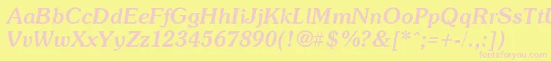 SoutaneBoldItalic Font – Pink Fonts on Yellow Background