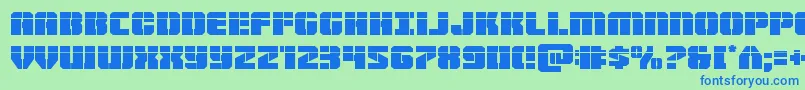Warpthrusterlaser Font – Blue Fonts on Green Background