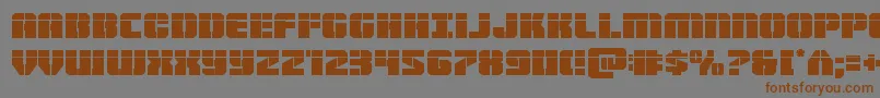 Warpthrusterlaser-Schriftart – Braune Schriften auf grauem Hintergrund