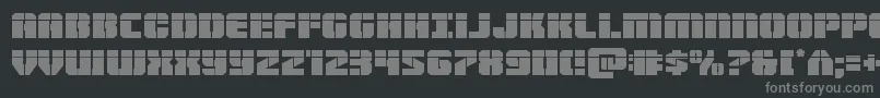 フォントWarpthrusterlaser – 黒い背景に灰色の文字