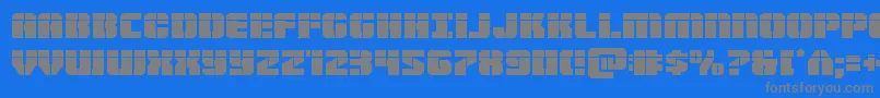 Warpthrusterlaser-fontti – harmaat kirjasimet sinisellä taustalla