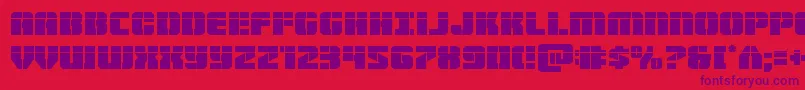 Warpthrusterlaser Font – Purple Fonts on Red Background