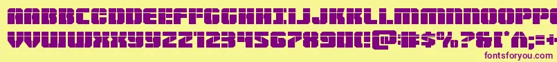 Warpthrusterlaser Font – Purple Fonts on Yellow Background