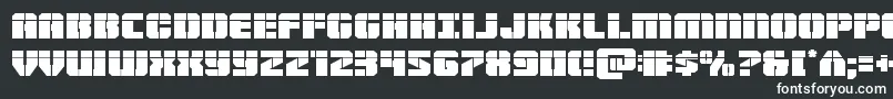 Warpthrusterlaser-fontti – valkoiset fontit mustalla taustalla