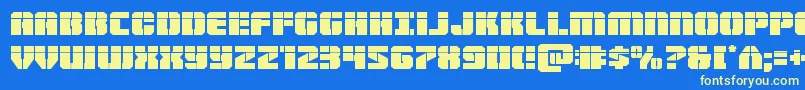 Warpthrusterlaser Font – Yellow Fonts on Blue Background