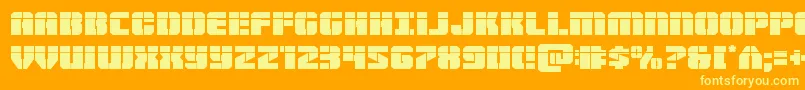 Warpthrusterlaser Font – Yellow Fonts on Orange Background