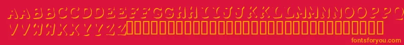 Shadow ffy Font – Orange Fonts on Red Background