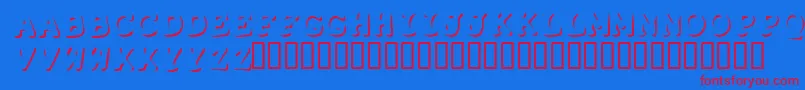 Shadow ffy Font – Red Fonts on Blue Background