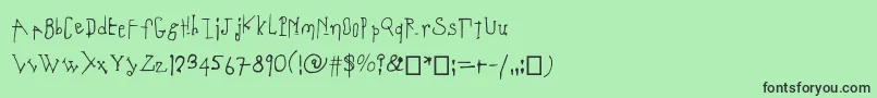 フォントCoulant – 緑の背景に黒い文字