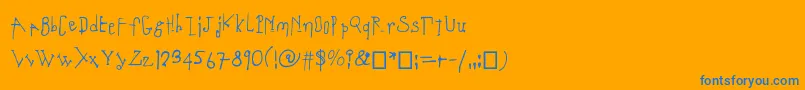 フォントCoulant – オレンジの背景に青い文字